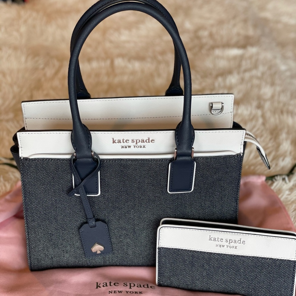 Kate Spade Denim Satchel and Wallet